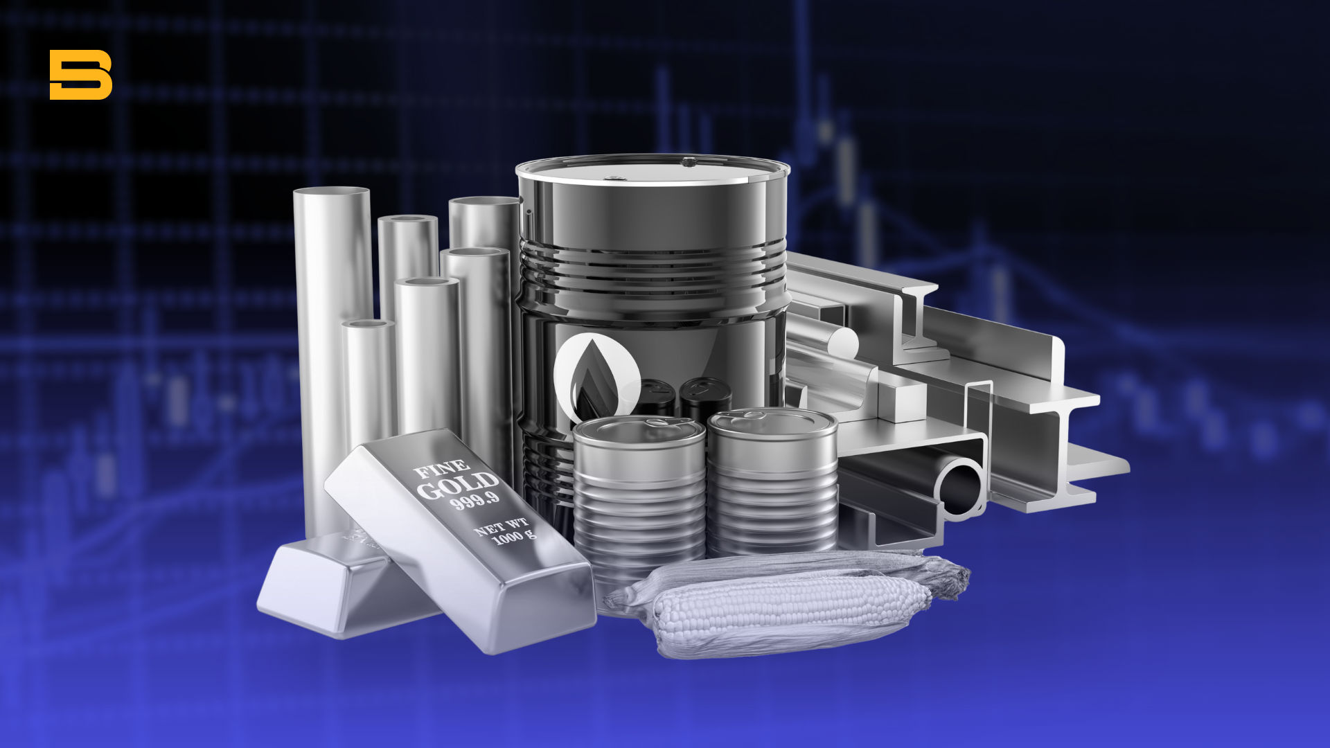 Oil barrel, gold, commodities and other financial instruments 