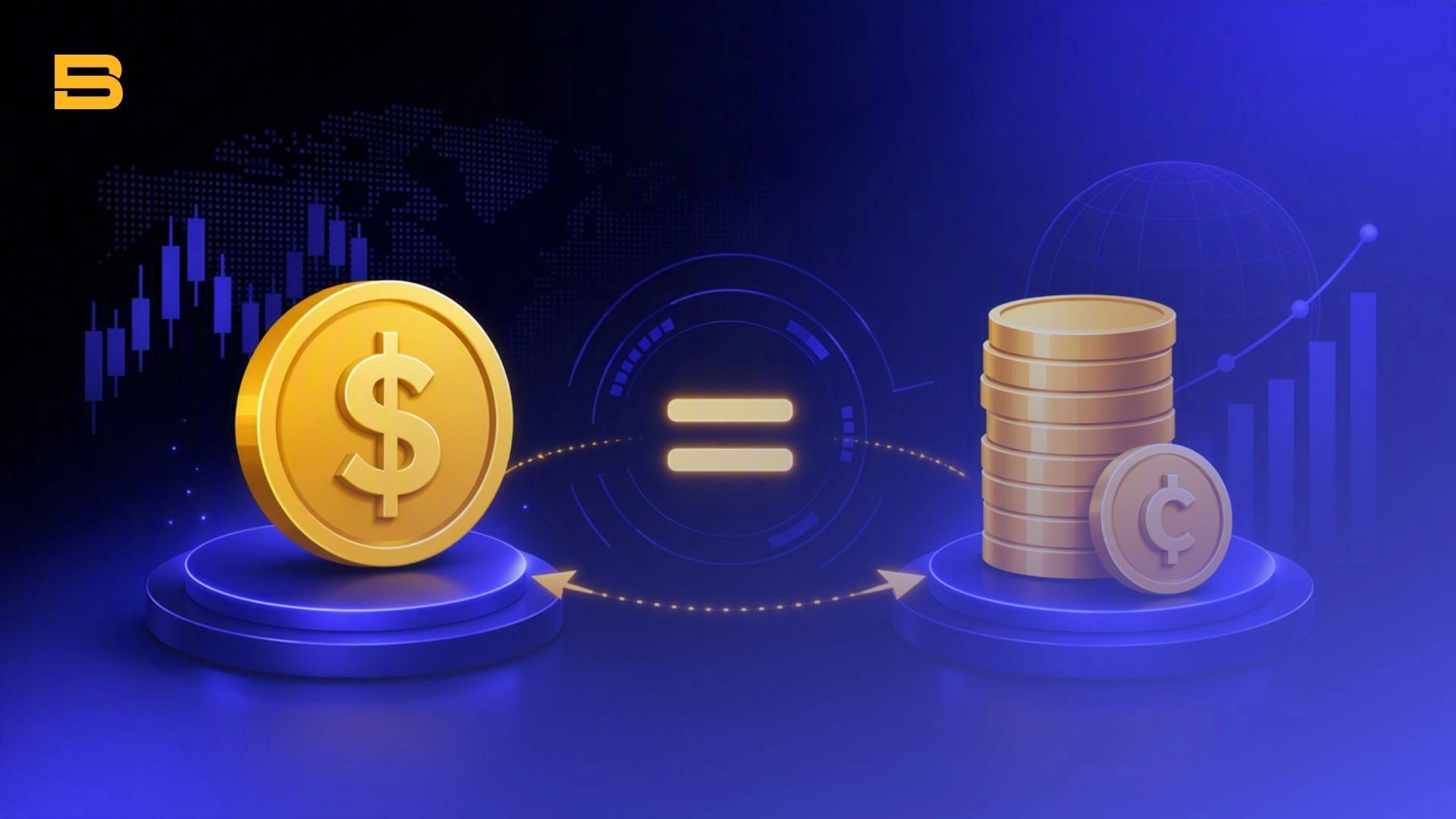 Forex cent account balance conversion diagram showing $10 equal to 1,000 cents