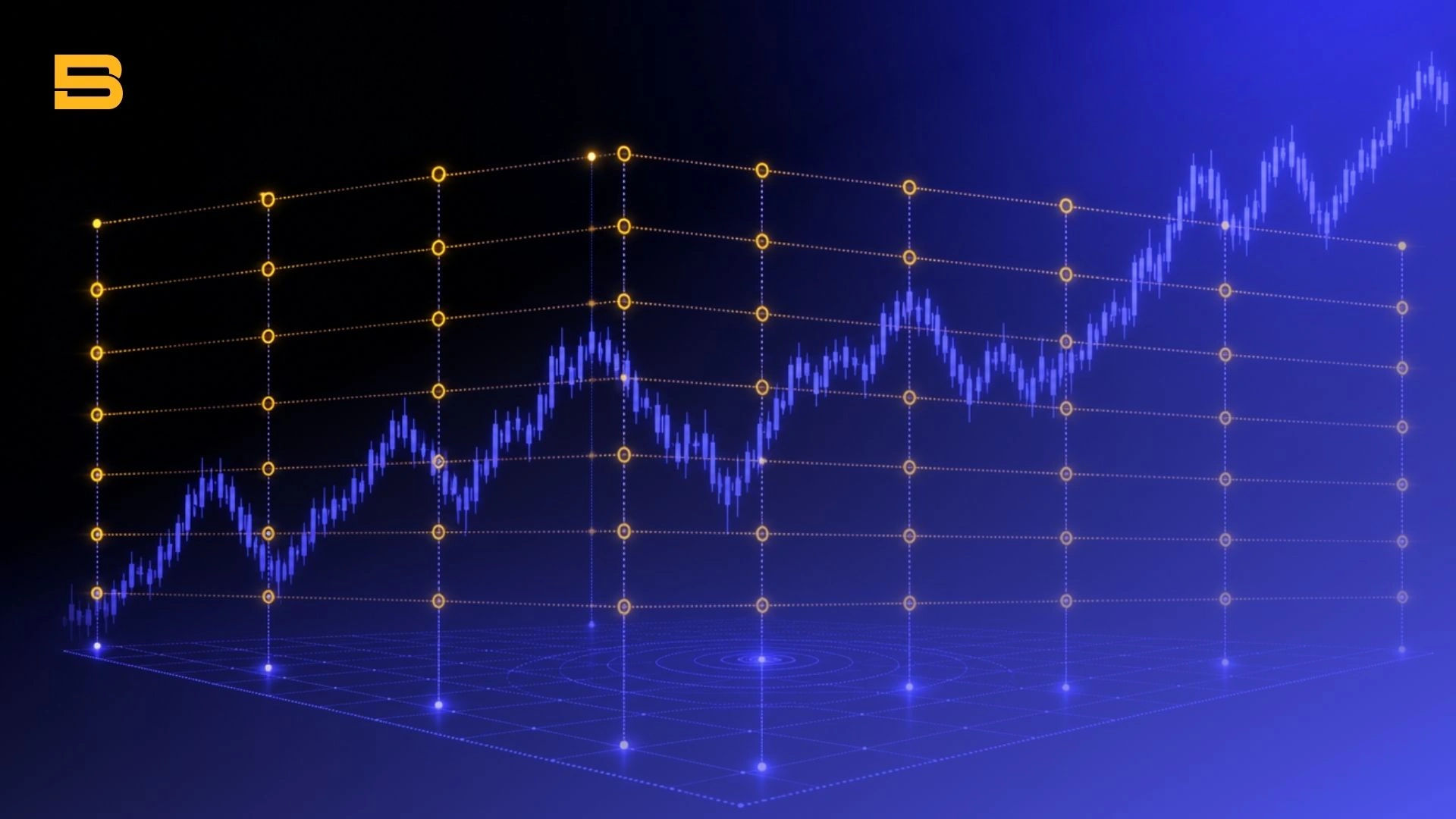 Grid trading strategy showing buy and sell order levels on a price chart