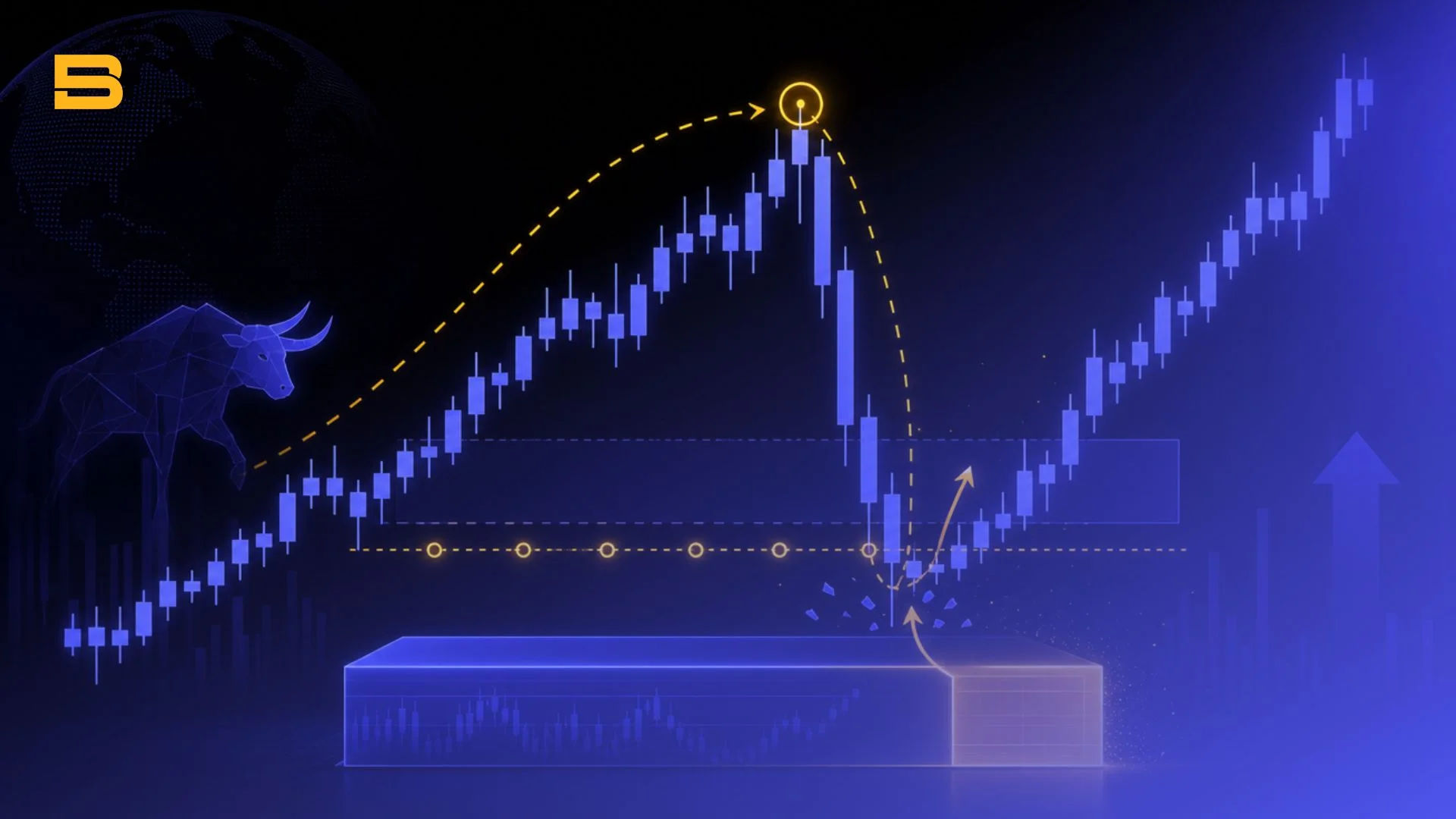 Diagram showing inducement trap sweeping retail stop loss before order block fill in forex chart