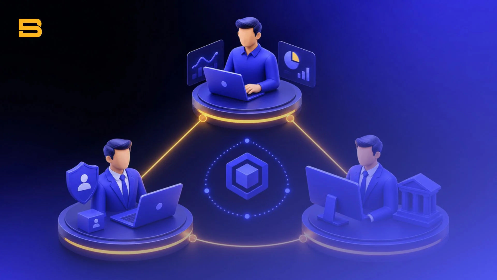 Introducing broker business model showing relationship between trader broker and partner