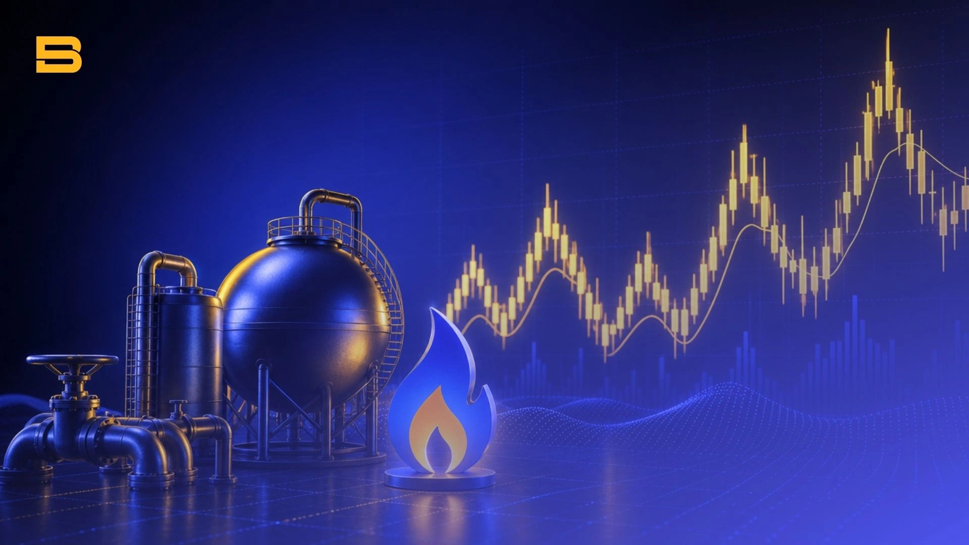Natural gas price chart showing market volatility and trading patterns