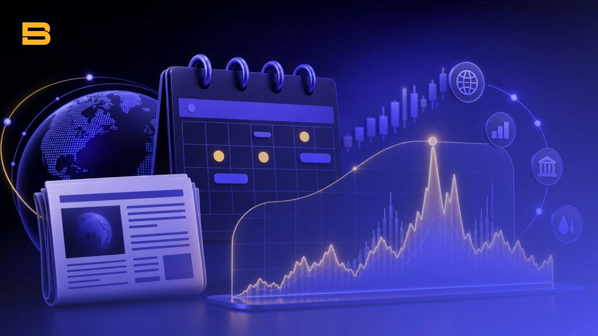 News trading economic calendar and price volatility chart