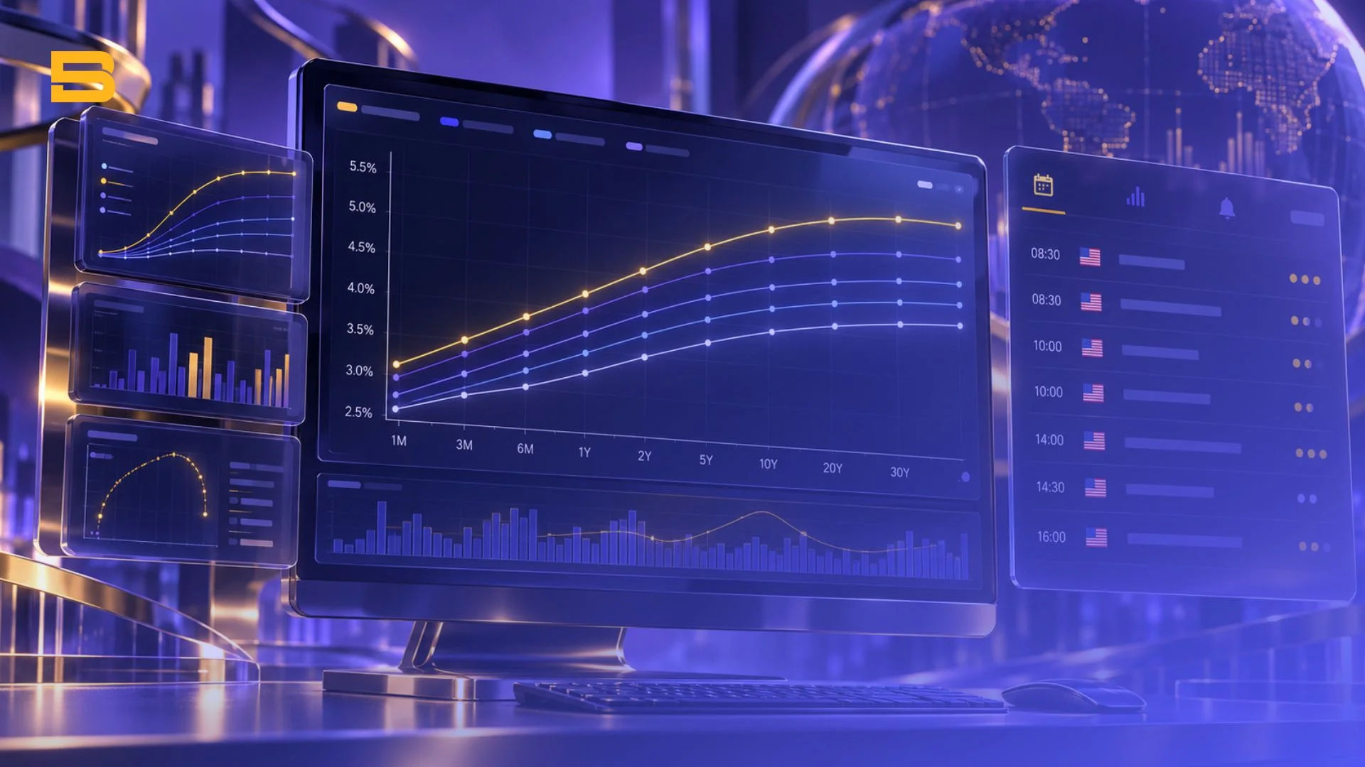 Trader desk monitoring the October FOMC meeting 2026 interest rate announcement and economic data