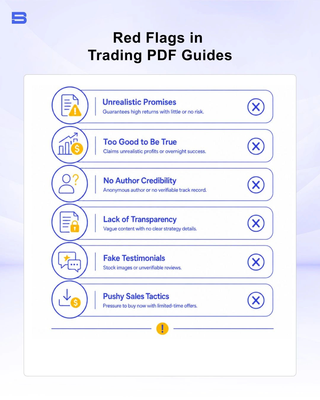 Red flags to spot scams in trading PDF guides