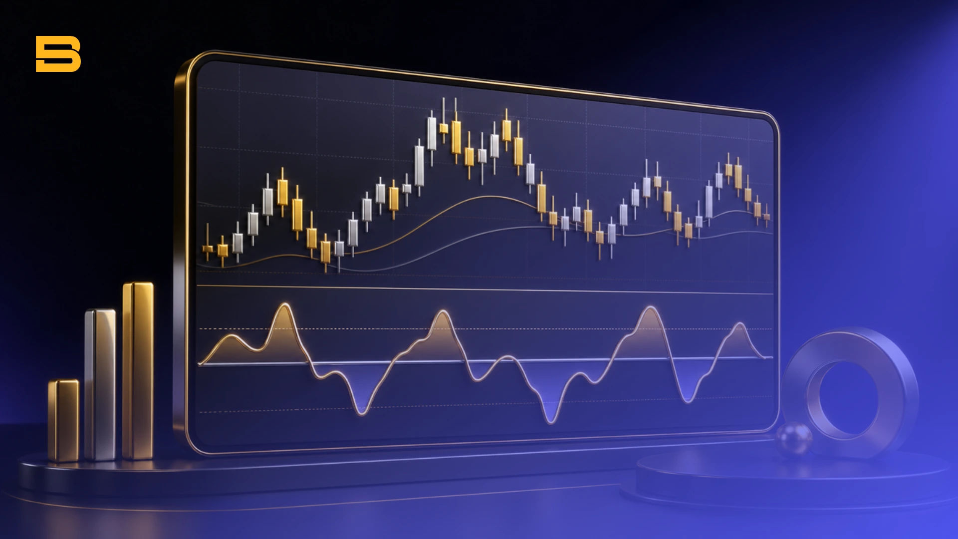 Conceptual cover illustration of the Commodity Channel Index (CCI) measuring momentum and cyclical price deviation.