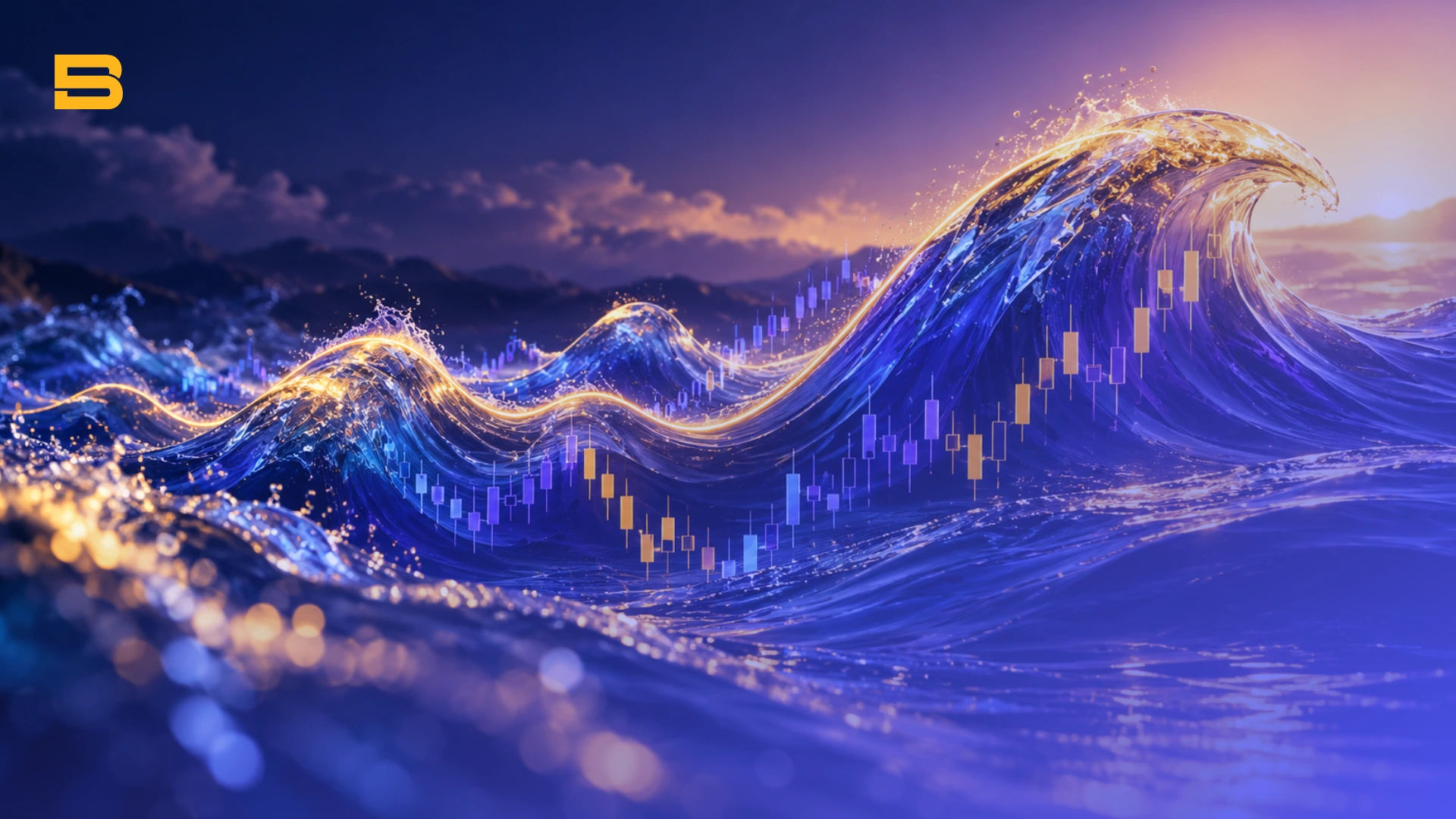 Conceptual cover illustration of Dow Theory, market tides, waves, and technical trend phases.