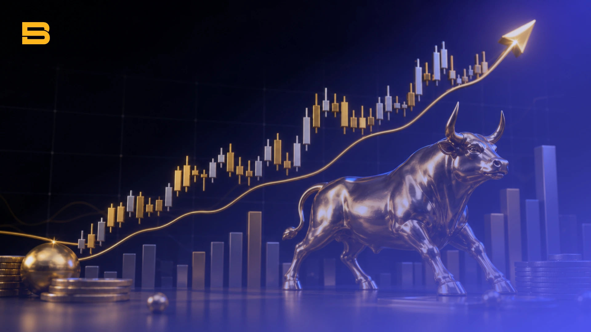 Conceptual cover illustration of trend trading mechanics, bullish momentum, and multi-day price continuation.